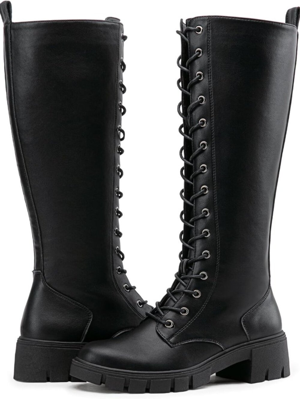 Stylish Lace-Up Platform Chunky Heel Knee High Combat Boots for Women